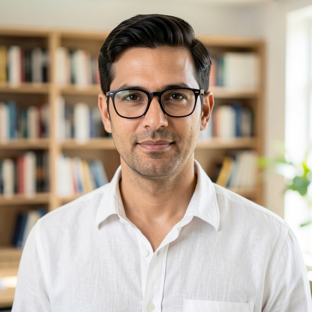 Headshot of Tobias Marsden, senior contributor at Oraluna Press, photographed in a bright editorial office